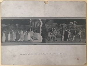 [Nighttime, Enigma, and Nostalgia: 1934], c.  1933–34, D1531. Gorky's personal copy of a reproduction of panels 3 and 4 from Miracle of the Desecrated Host (1467–1468) by Paolo Uccello.