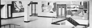 Aviation: Evolution of Forms Under Aerodynamic Limitations, 1935–37, P141. Lost model for Aviation: Evolution of Forms Under Aerodynamic Limitations, second-floor foyer, Newark Airport Administration Building. Detail of the "West Wall," or Early Aviation.