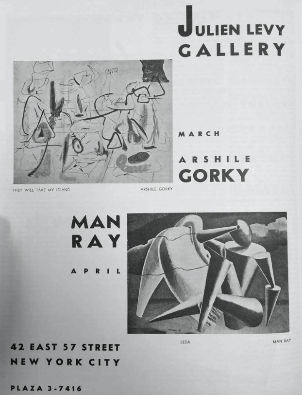 Advertisement: Advertisement for Arshile Gorky, at Julien Levy Gallery, New York, March 6&ndash;31, 1945.