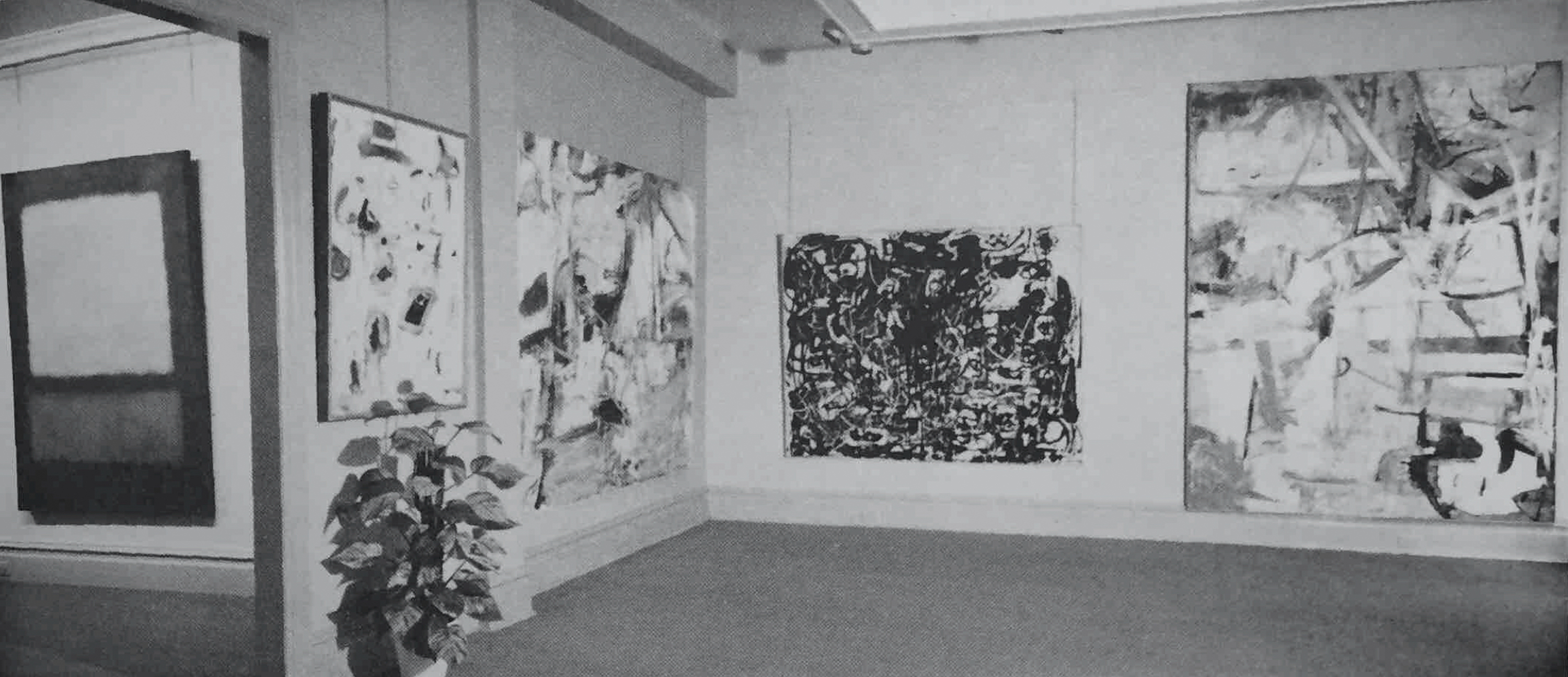 Installation photograph: Recent Paintings by 7 Americans at Sidney Janis Gallery, New York, September 24–October 20, 1956. Originally published in exhibition catalogue for 1957c New York. Permission to reproduce courtesy Carroll Janis.