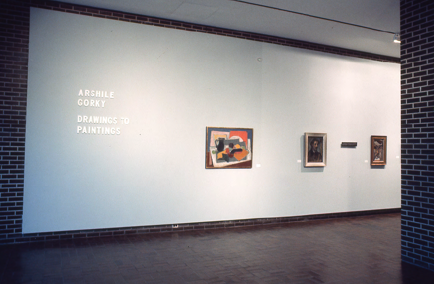 Installation photograph: Arshile Gorky: Drawings to Paintings at Neuberger Museum, Purchase College, State University of New York, February 10&ndash;March 14, 1976.