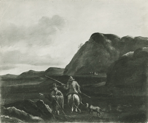 Cavalier et Berger dans un paysage montagneux, c.1860 (569-TA)