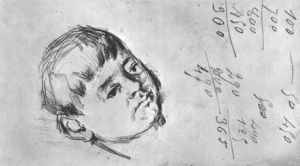 Tête de Cezanne fils et chiffres, 1882–83 (3008-42b-TA)