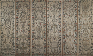 Paravent avec scènes champêtres et ornements (face arrière), c.1859