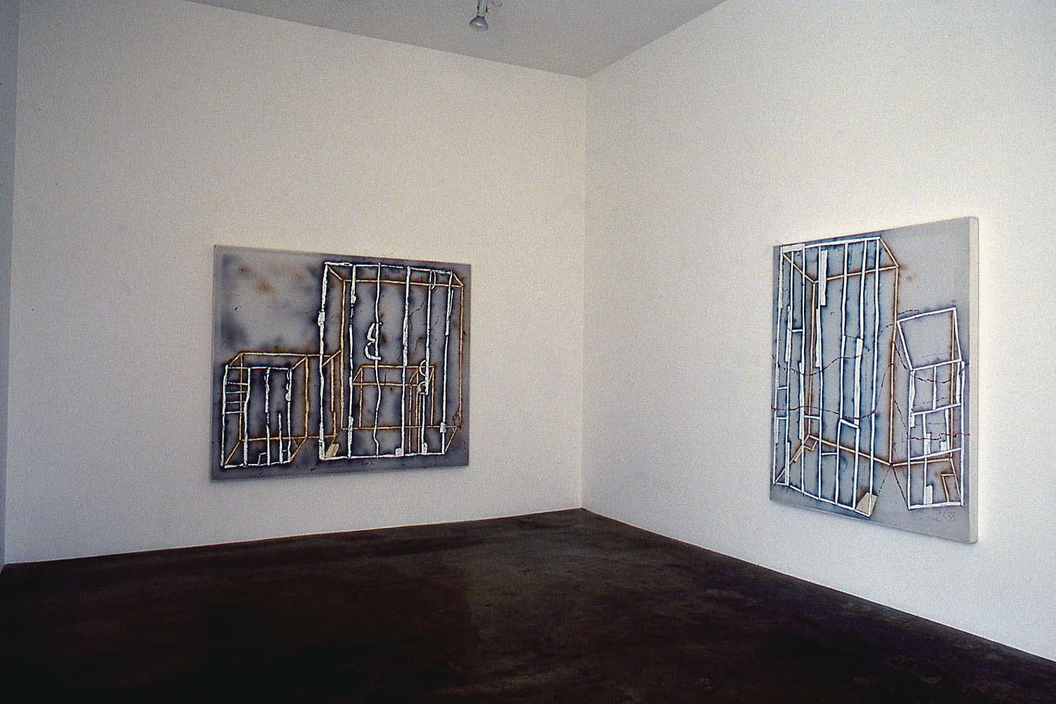 Installation photograph: Installation photo from Craig Kauffman: New Paintings Exhibition at the Asher Faure Gallery in 1988.