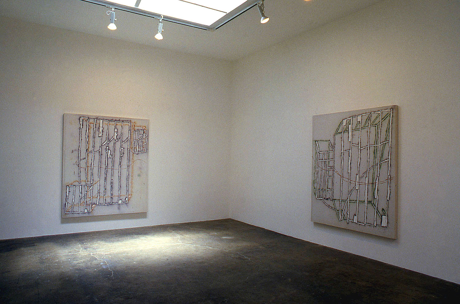 Installation photograph: Installation photo from Craig Kauffman: New Paintings Exhibition at the Asher Faure Gallery in 1988.