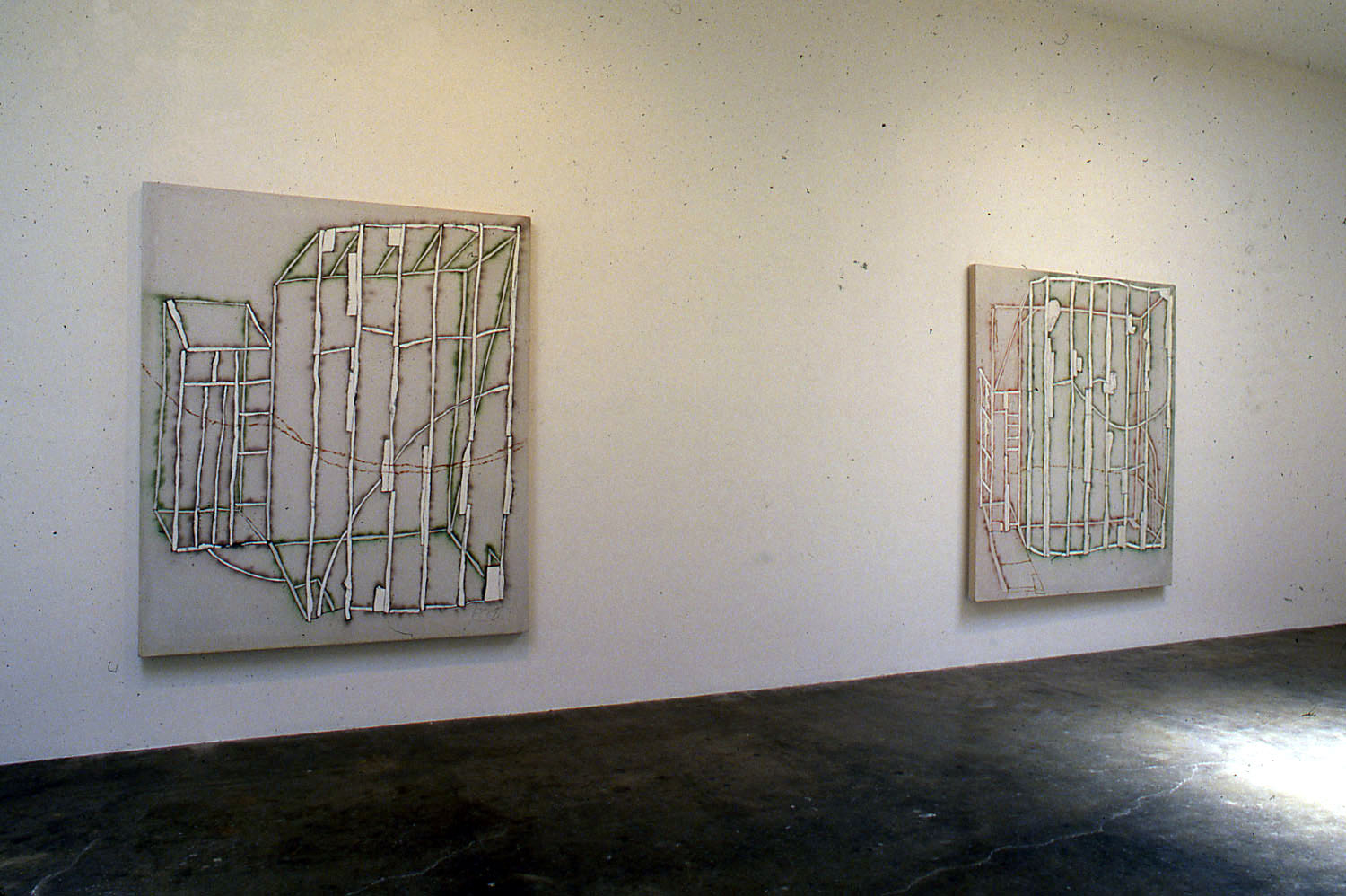 Installation photograph: Installation photo from Craig Kauffman: New Paintings Exhibition at the Asher Faure Gallery in 1988.