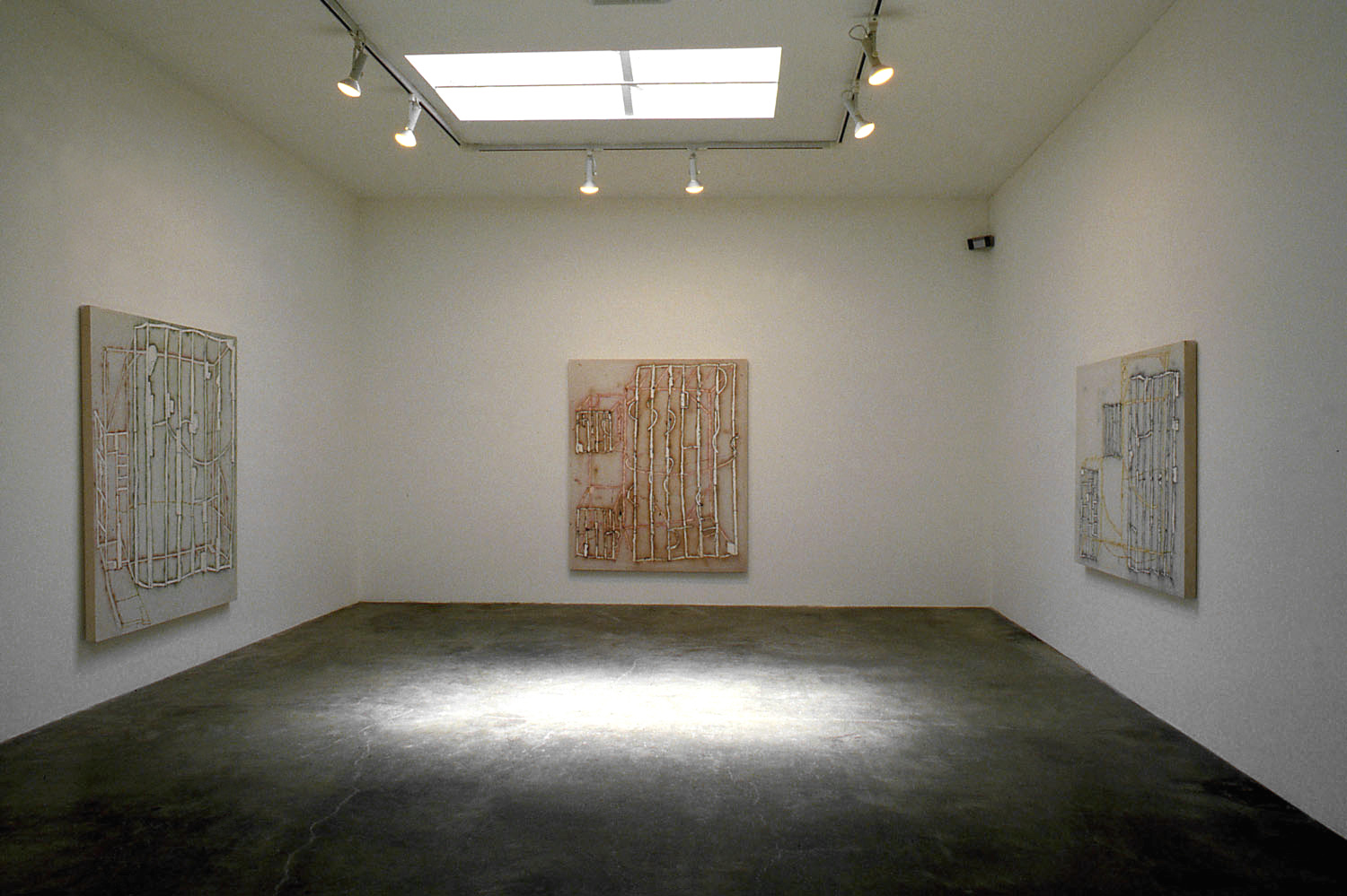 Installation photograph: Installation photo from Craig Kauffman: New Paintings Exhibition at the Asher Faure Gallery in 1988.