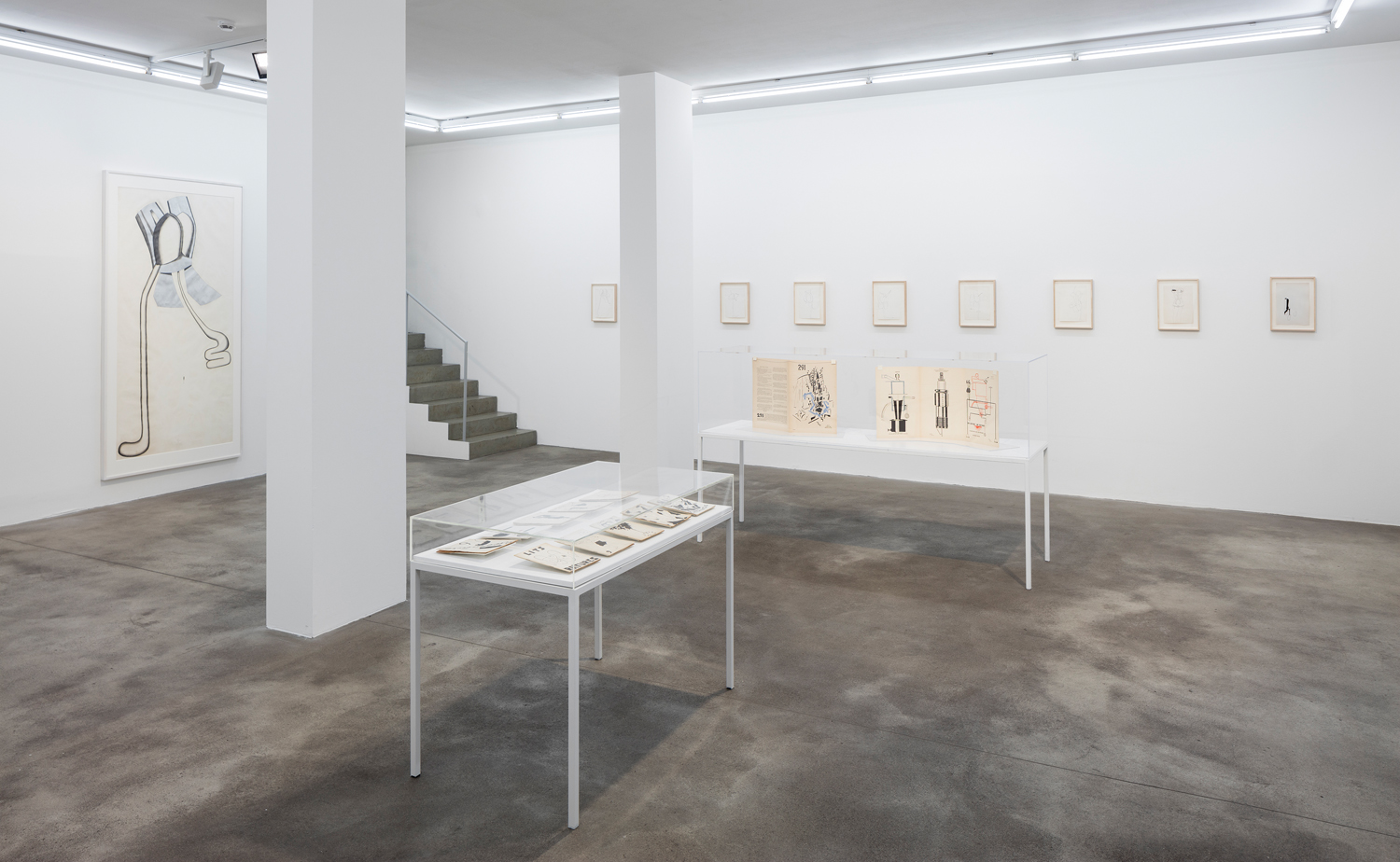 Installation photograph: Installation view of the Craig Kauffman: Works from 1962 - 1964 in Dialogue with Francis Picabia and Marcel Duchamp exhibition at Spr&uuml;th Magers, Berlin, Germany in April, 2016. Photo by Timo Ohler. Courtesy Spr&uuml;th Magers Gallery.
