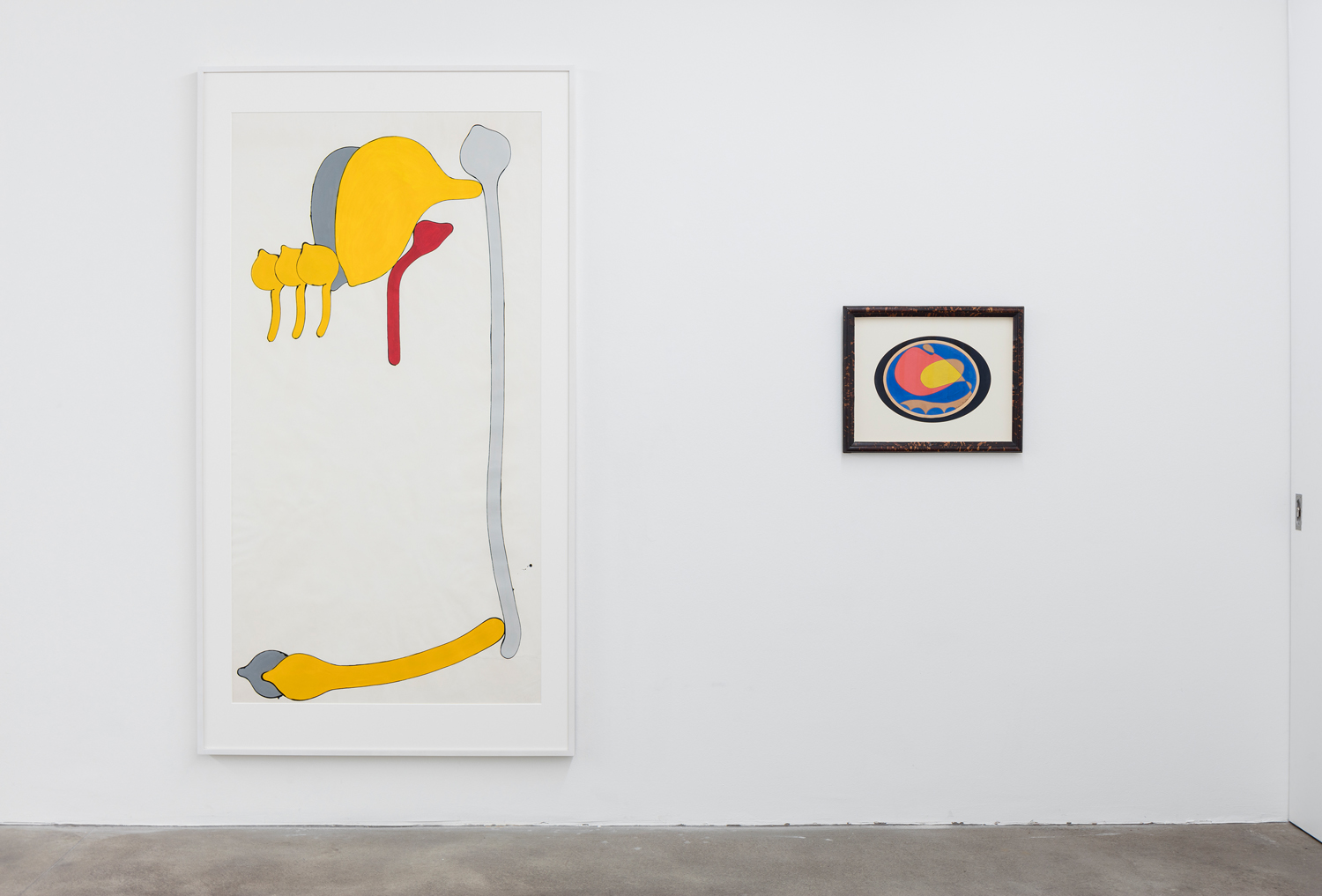 Installation photograph: Installation view of the Craig Kauffman: Works from 1962 - 1964 in Dialogue with Francis Picabia and Marcel Duchamp exhibition at Spr&uuml;th Magers, Berlin, Germany in April, 2016. Photo by Timo Ohler. Courtesy Spr&uuml;th Magers Gallery.