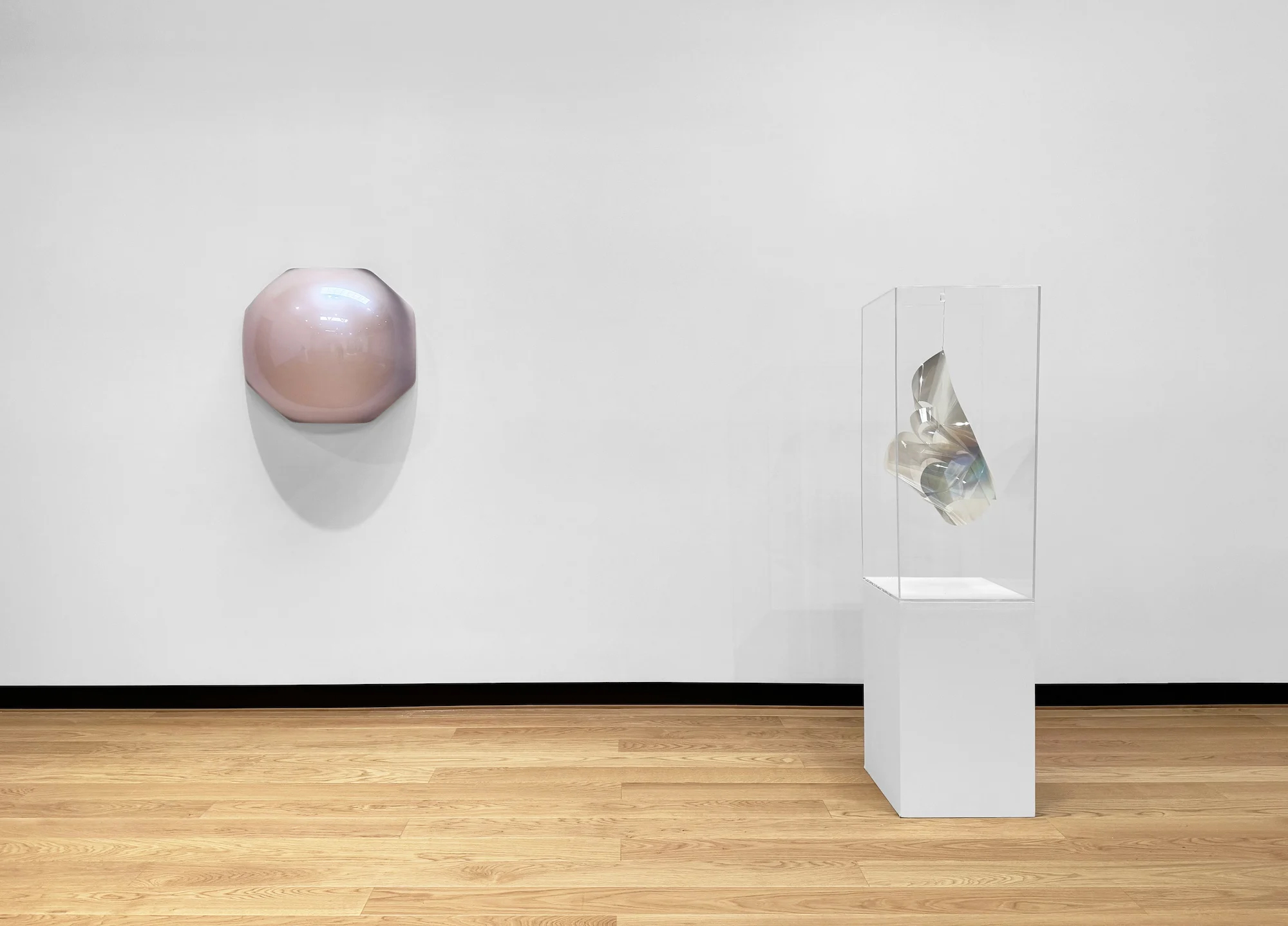 Installation photograph: Installation view of "Luminaries of Light: Pioneers of the California Light and Space Movement" curated by Genevieve Williams at The Honarkar Foundation for Arts & Culture in Laguna Beach. Courtesy The Honarkar Foundation for Arts & Culture.