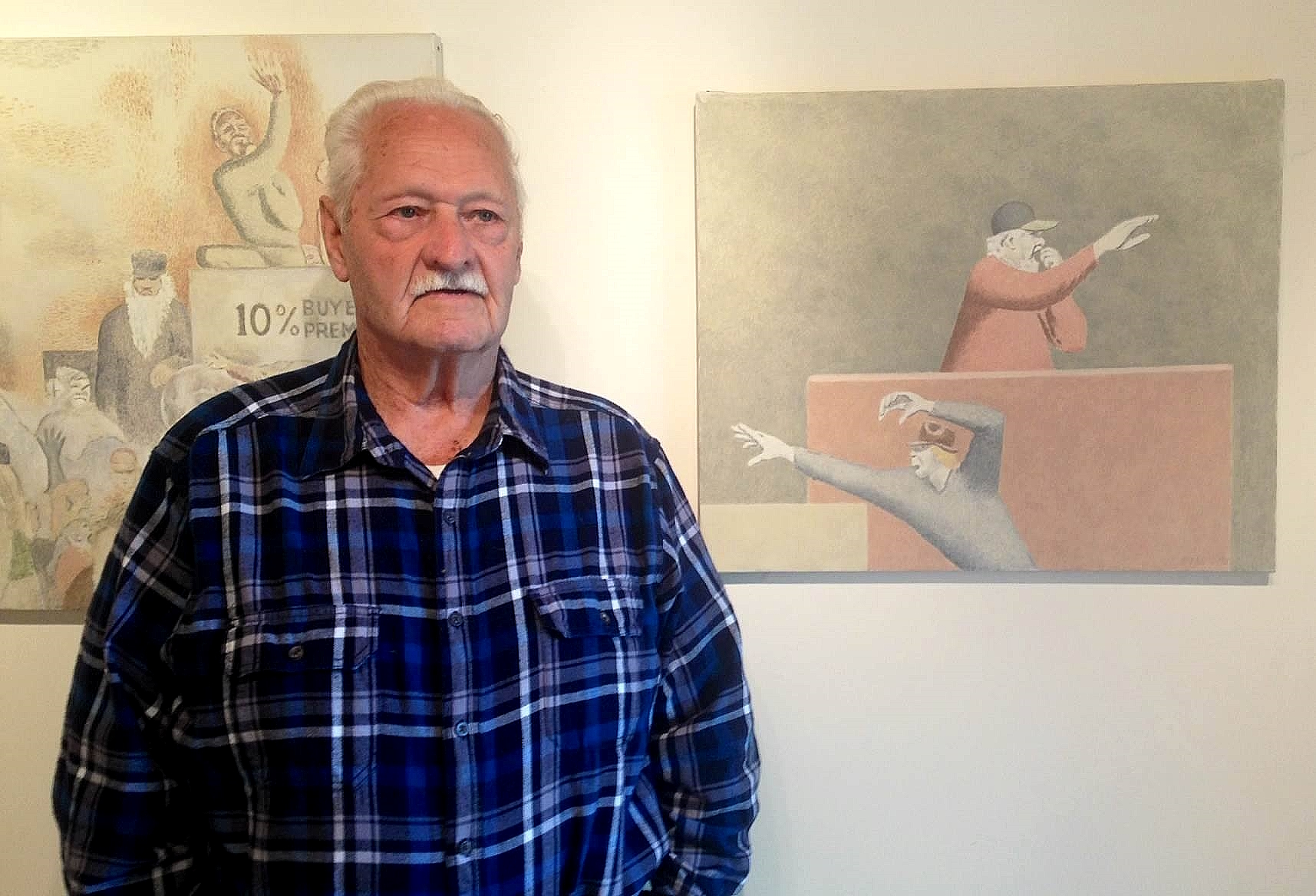Documentation: Auctioneer Lynn Robinson of Robinson Auctions in Walton, NY, was a favorite subject of David Byrd.