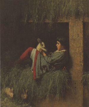 Child Playing with Rabbit, 1878 (13.7.12)
