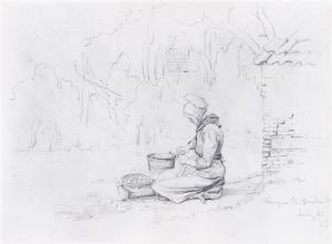 Seated Peasant Woman Peeling Potatoes, 1853, July 21 (37.1.30)