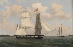 Brig "Cadet" in Gloucester Harbor, late 1840s (inv. 13)