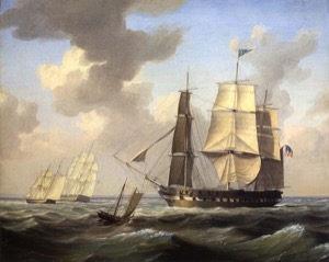 An American Frigate Hove-to Off the New England Coast, n.d. (inv. 535)