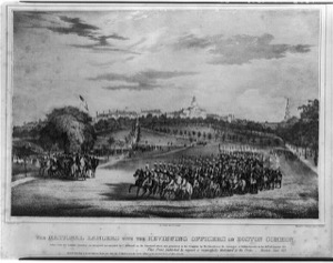 The National Lancers with the Reviewing Officers on Boston Common., 1837 (inv. 543)