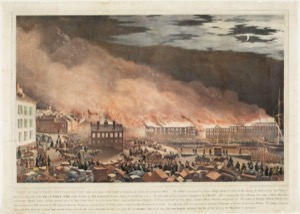 View of the Great Conflagration That Took Place on the Night of Saturday, 14th January 1837, Copyright 1838 by Thomas Moore (inv. 746)
