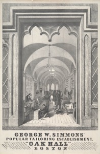 George W. Simmons' Popular Tailoring Establishment "Oak Hall" Boston, 1844 (inv. 429)