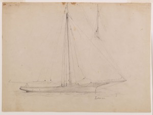 Sloop with Study of Masthead Rigging, 1850s (inv. 188)