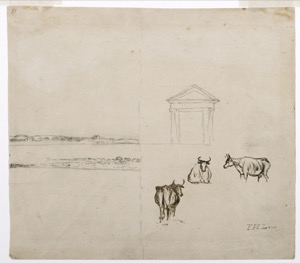 Three Cows and Temple, 1850s (inv. 123)
