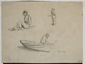 Three Men, One in a Wherry, n.d. (inv. 225)