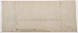 Camden Mountains and Harbor from the North Point of Negro Island [Curtis Island], 1855 (inv. 174)