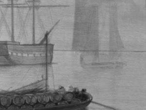 Harbor of Boston, with the City in the Distance, c.1846–47 (inv. 88). Infrared image (detail)