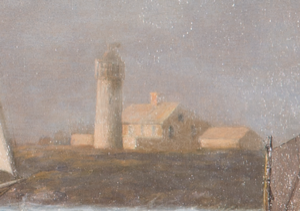 Sailing off the Maine Coast, 1850 (inv. 305). Detail of Lighthouse