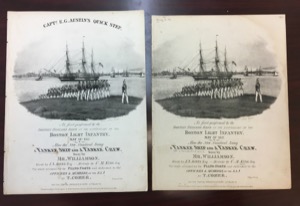 Capt. E. G. Austin's Quick Step, "A Yankee Ship and a Yankee Crew", 1837 (inv. 480). Comparison of AAS editions for Inv. 468 and Inv. 531