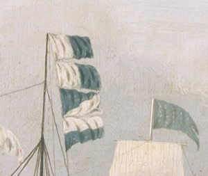 The "Britannia" Entering Boston Harbor, 1848 (inv. 49). The "Britannia" Entering Boston Harbor (detail of signal flags)