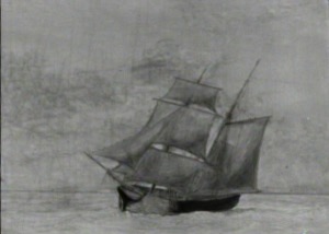 Two Ships in Rough Seas, 1847 (inv. 34). Infrared image of ship.