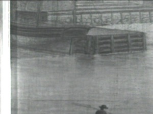 Gloucester Harbor, 1847 (inv. 23). Infrared image (detail of cob wharf construction)