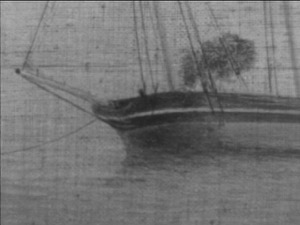 Gloucester Harbor, 1847 (inv. 23). Infrared image (detail of bow of ship)