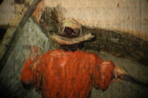 Boston Harbor, c.1850 (inv. 48). Microscope image (detail of man rowing)