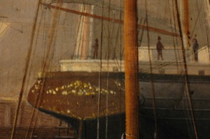 New York Harbor, c.1855 (inv. 46). Conservation photo from the Cleveland Museum (detail)