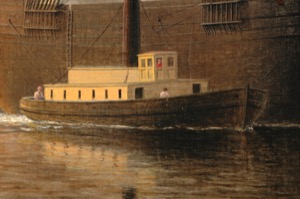 New York Harbor, c.1855 (inv. 46). Conservation photo from the Cleveland Museum (detail)