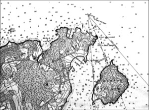 Northeast View of Owl's Head, 1851 (inv. 133). Viewpoint chart showing Lane's location when making this image