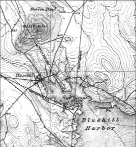 Blue Hill, Maine, 1851 (inv. 244). Viewpoint chart showing Lane's location when making this image