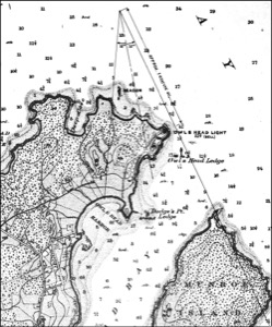 North View of Owl's Head, 1855 (inv. 132). Viewpoint map showing Lane's location when making this drawing