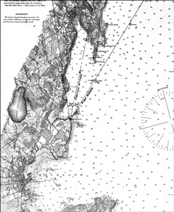 Camden Mountains from the South West, 1855 (inv. 170). Viewpoint chart showing Lane's location when making this image (detail)