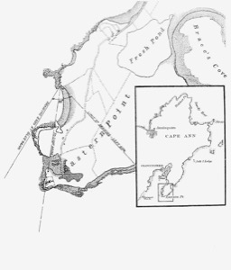 Untitled, n.d. (inv. 226). Viewpoint chart for inv. #226.

U.S. Coast Survey charts of Gloucester Harbor and Cape Ann region