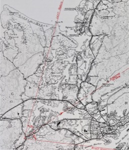 Lanesville, The Mill, 1849 (inv. 93). Viewpoint chart of Gloucester (derived from U.S. Geologic Survey Map)