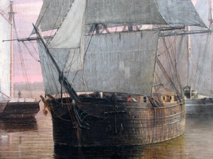 Boston Harbor, c.1850 (inv. 48). Boston Harbor (detail)