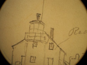 Near Southeast View of Bear Island, 1855 (inv. 135). Infrared detail of house.
