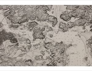 View of Gloucester Harbor, Late 1855–60 (inv. 96). Viewpoint chart of Portsmouth Harbor (derived from Coastal Survey map)
