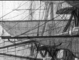 Boston Harbor, 1856 (inv. 203). Infrared image (detail of rigging)
