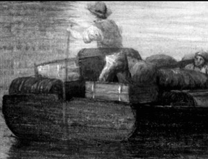 Boston Harbor, 1856 (inv. 203). Infrared image (detail of man rowing)