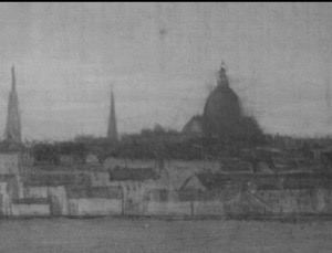 Boston Harbor, 1856 (inv. 203). Infrared image (detail of the State House)