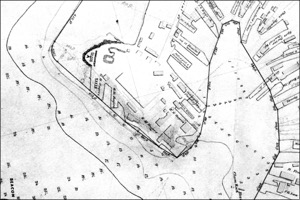 Ten Pound Island, Gloucester, 1850s (inv. 17). Detail of 1865 Gloucester Harbor Commissioners' map showing wharf limits